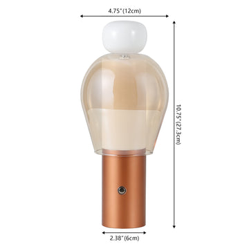 Evonne 10.75" Modern Glam Candle-Style Rechargeable/Cordless Dimmable Integrated LED Table Lamp with Touch Sensor